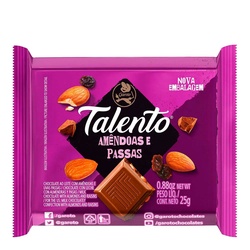 Chocolate Talento Amendoas/passas 25g