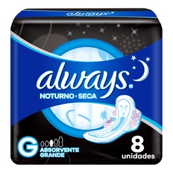Absorvente Com Abas Seca Always Noites Tranquilas Noturno Longo Pacote Leve 8 Pague 7 Unidades