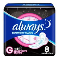 Absorvente Com Abas Suave Always Noites Tranquilas Noturno Longo Pacote Leve 8 Pague 7 Unidades