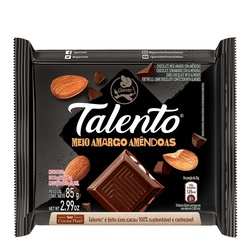 Chocolate Talento Amendoas Meio Amar 85g
