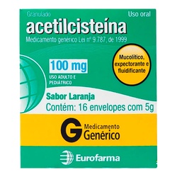 Acetilcisteina 100mg 16env 5g Euro