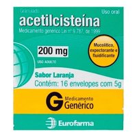 Acetilcisteina 200mg 16env 5g Euro