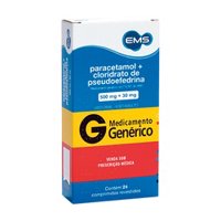 Paracetamol+pseudoe 500/30mg 24cpr Ems