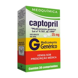 Captopril 25mg 30cpr Medquimica