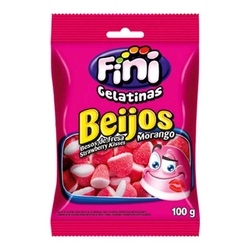 Fini Gelatinas Beijos Morango 15g