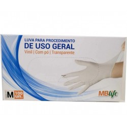 Luva Latex C/po M Medix Cx 100u