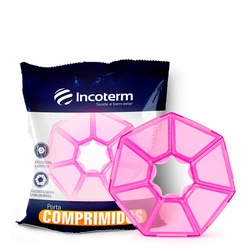 Porta Comprimido C/07 Diviso Rosa Incote